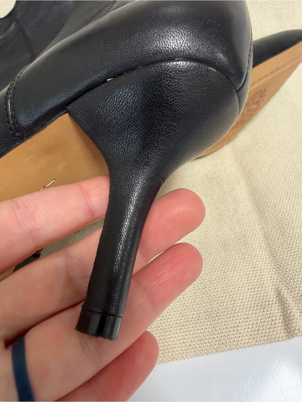 Vince Camuto Andrissa Black Leather Slouchy Pointed Toe Stiletto Booties 8 - Picture 12 of 14
